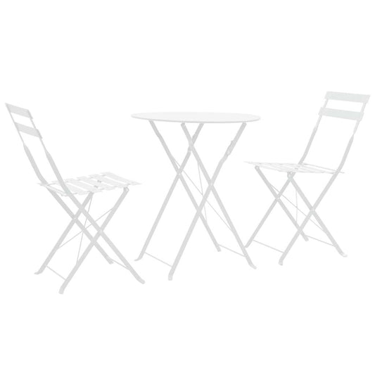 3 Piece Bistro Set Steel White