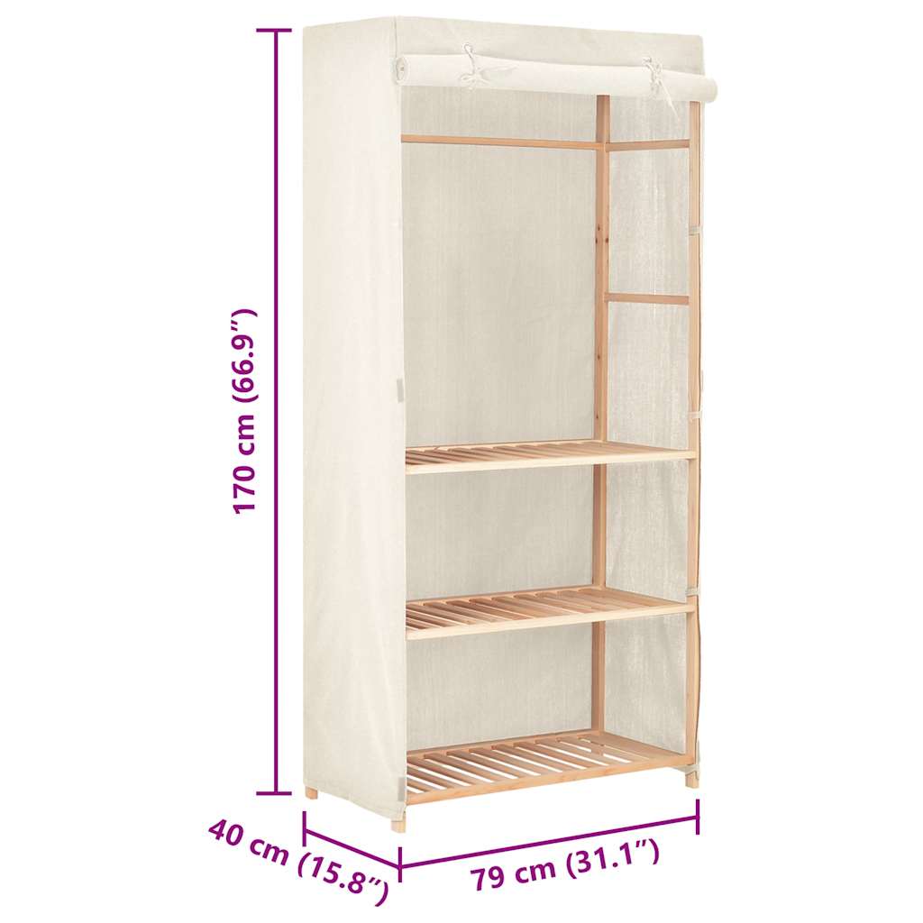 247107 vidaXL 3-Tier Clothes Wardrobe 79x40x170 cm