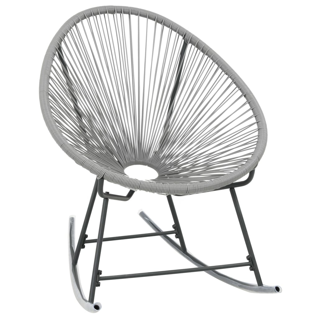 Rocking Chair | Grey | Polyethylene rattan, powder-coated steel