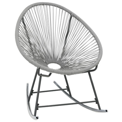 Rocking Chair | Grey | Polyethylene rattan, powder-coated steel