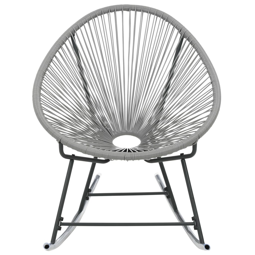 Rocking Chair | Grey | Polyethylene rattan, powder-coated steel