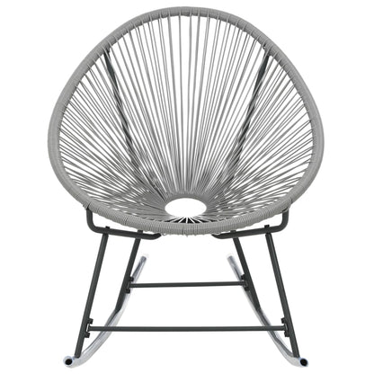 Rocking Chair | Grey | Polyethylene rattan, powder-coated steel