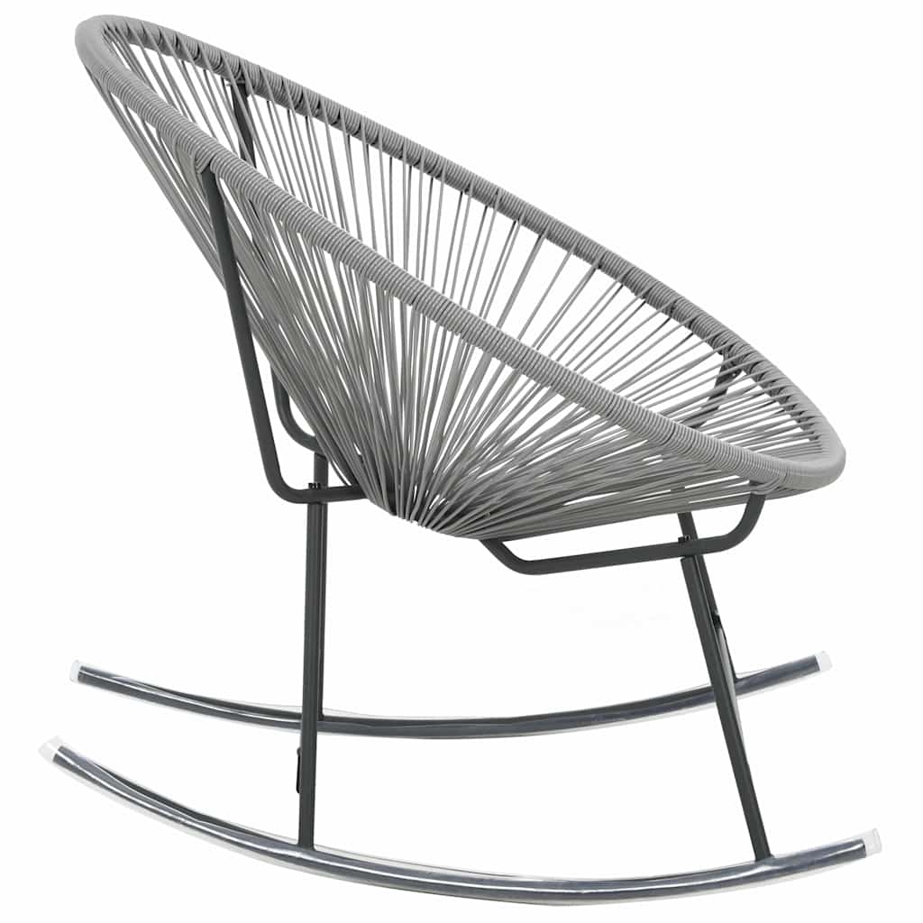 Rocking Chair | Grey | Polyethylene rattan, powder-coated steel