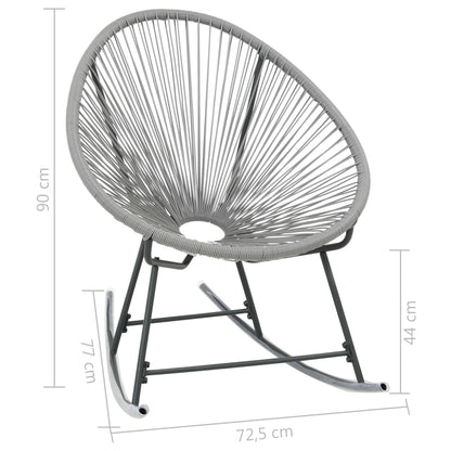 Rocking Chair | Grey | Polyethylene rattan, powder-coated steel
