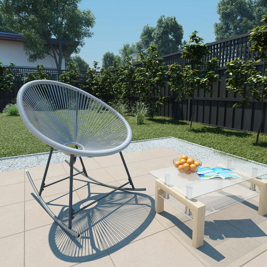 Rocking Chair | Grey | Polyethylene rattan, powder-coated steel