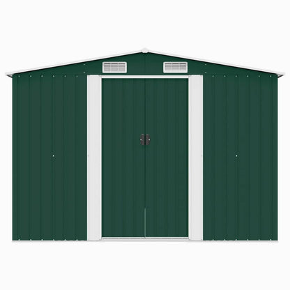 Garden Shed 257x298x178 cm Metal Green