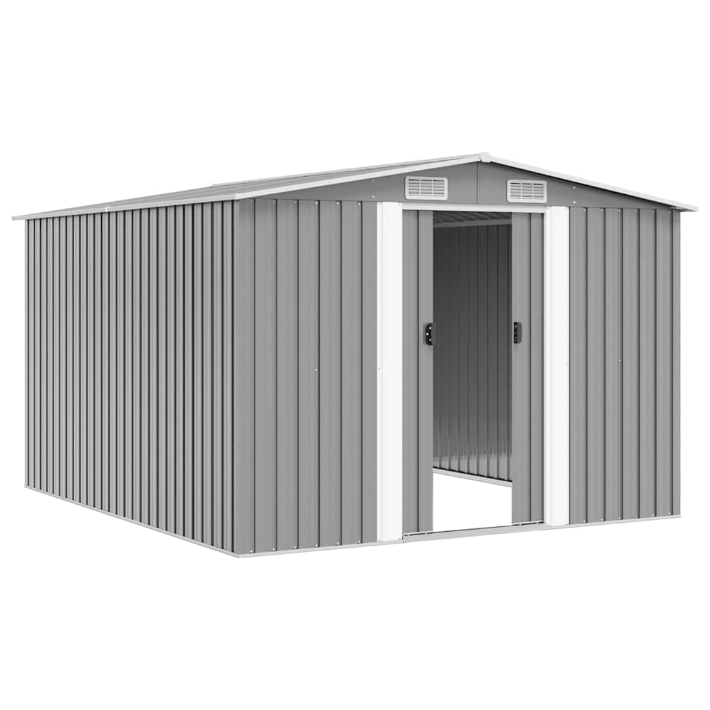 Garden Shed | Grey | Galvanised Steel | Large | Sliding Components