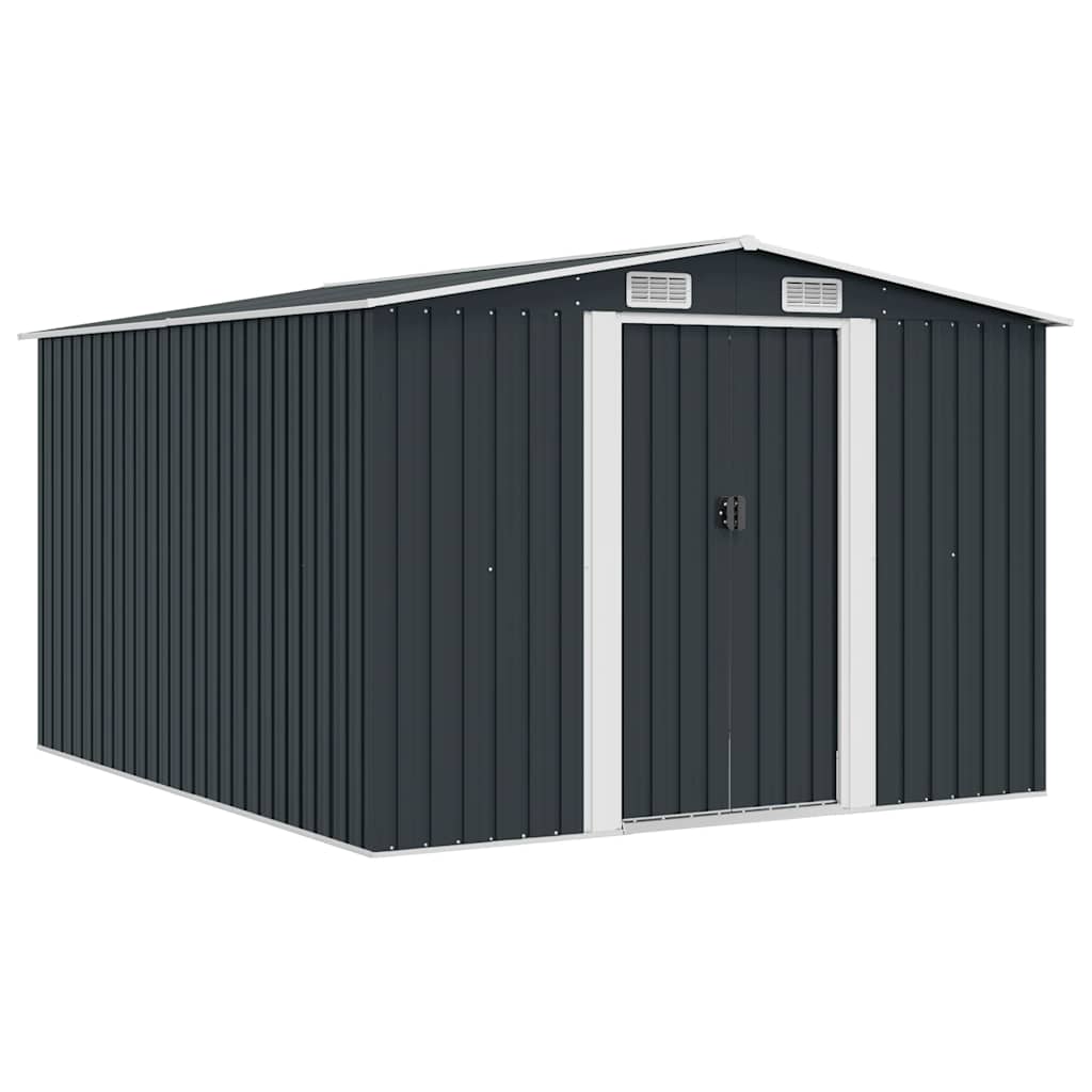 Garden Shed | Anthracite | Galvanised Steel | Large | Sliding Components