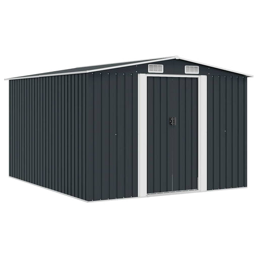 Garden Shed | Anthracite | Galvanised Steel | Large | Sliding Components