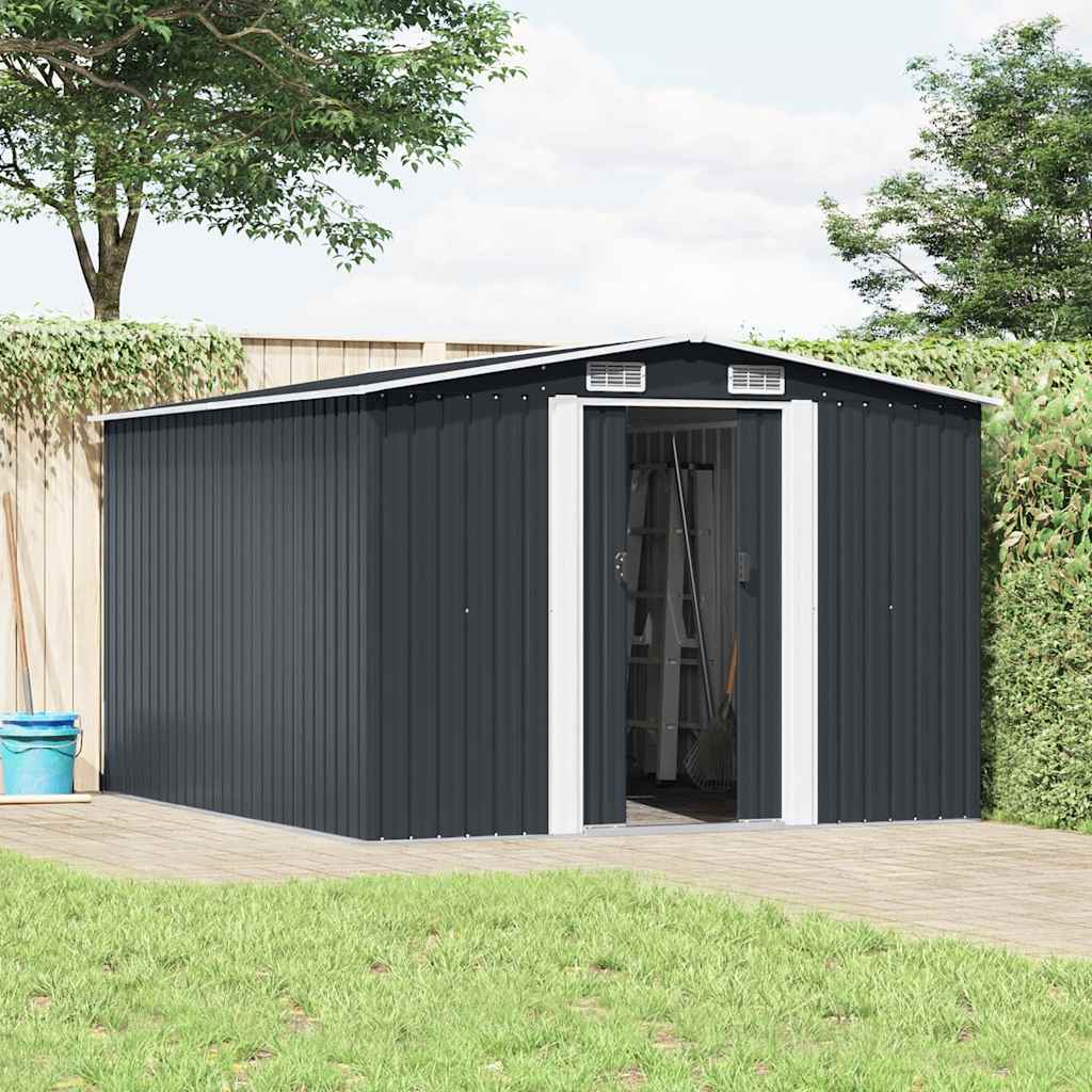Garden Shed | Anthracite | Galvanised Steel | Large | Sliding Components