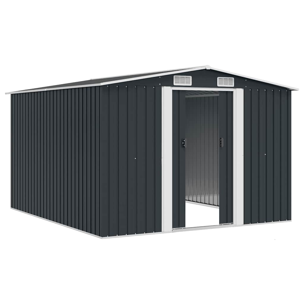 Garden Shed | Anthracite | Galvanised Steel | Large | Sliding Components