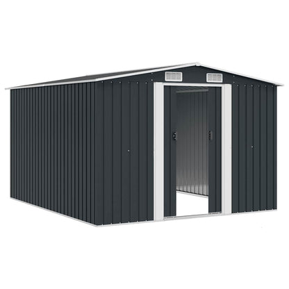 Garden Shed | Anthracite | Galvanised Steel | Large | Sliding Components