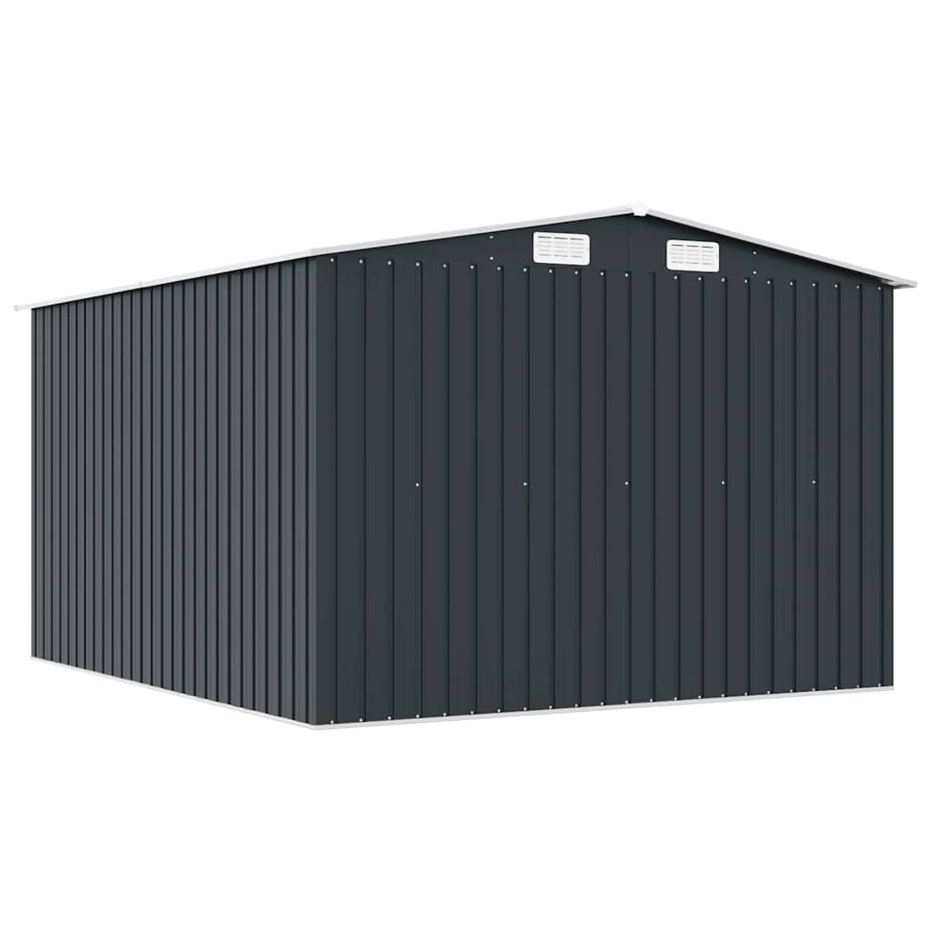 Garden Shed | Anthracite | Galvanised Steel | Large | Sliding Components