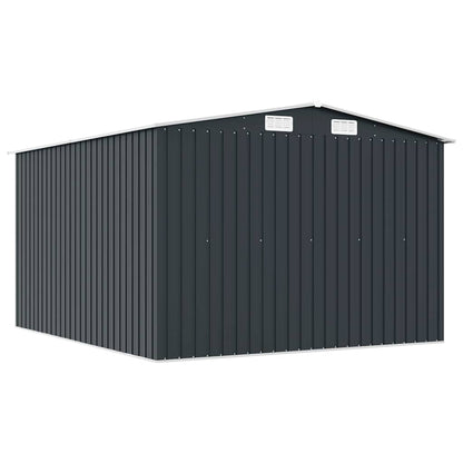 Garden Shed | Anthracite | Galvanised Steel | Large | Sliding Components