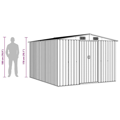 Garden Shed 257x298x178 cm Metal Brown