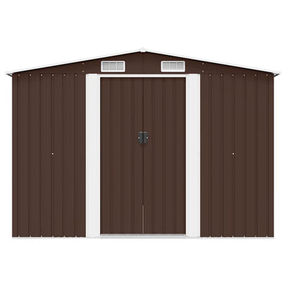 Garden Shed 257x298x178 cm Metal Brown