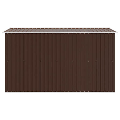 Garden Shed 257x298x178 cm Metal Brown
