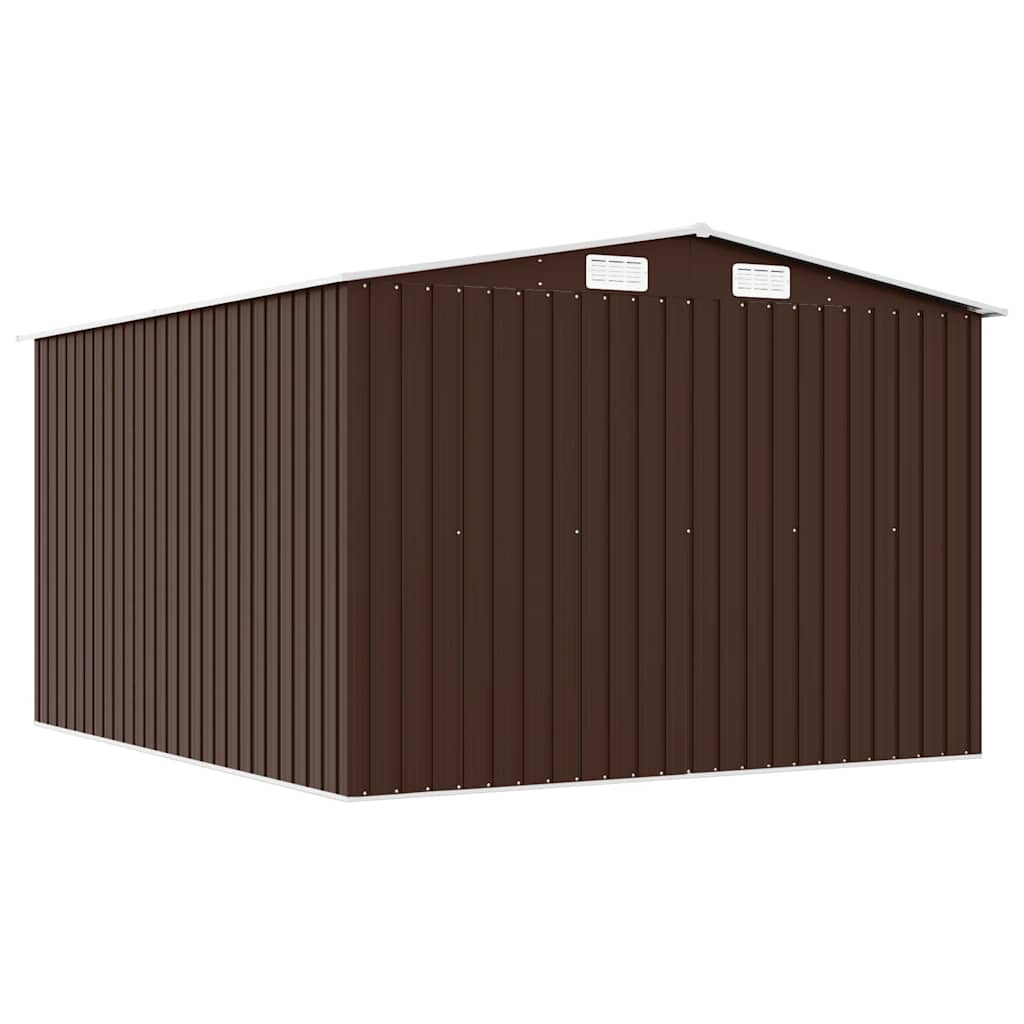 Garden Shed 257x298x178 cm Metal Brown