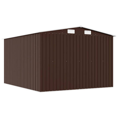 Garden Shed 257x298x178 cm Metal Brown