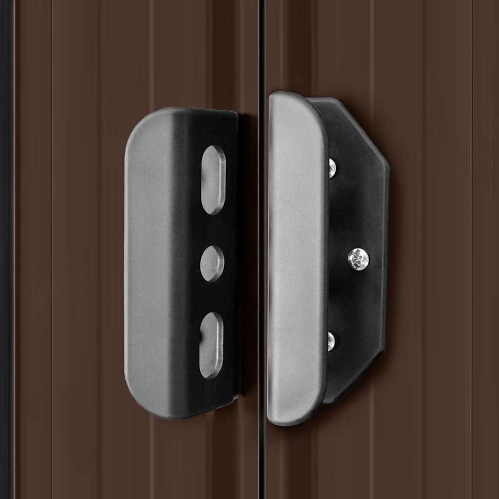 Garden Shed 257x298x178 cm Metal Brown