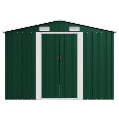 Garden Shed | Green | Galvanised Steel | Large | Sliding Doors