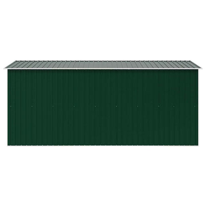 Garden Shed | Green | Galvanised Steel | Large | Sliding Doors