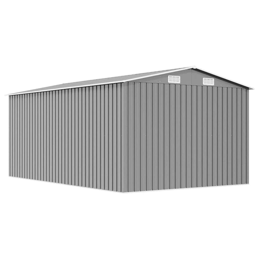 Garden Shed 257x392x181 cm Metal Grey