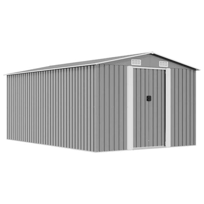 Garden Shed 257x392x181 cm Metal Grey