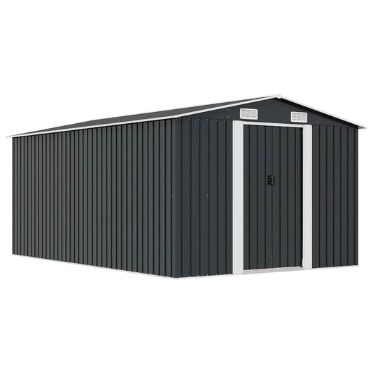 Garden Shed 257x392x181 cm Metal Anthracite