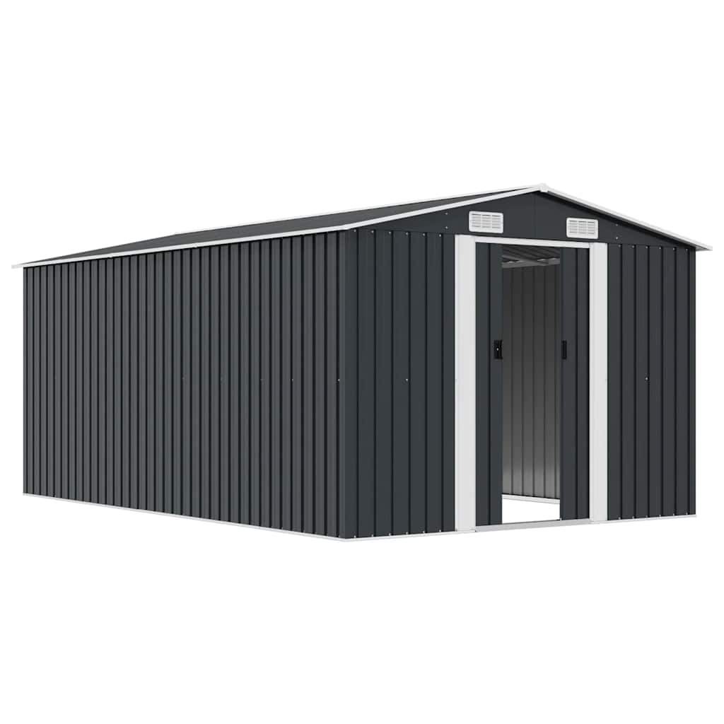 Garden Shed 257x392x181 cm Metal Anthracite