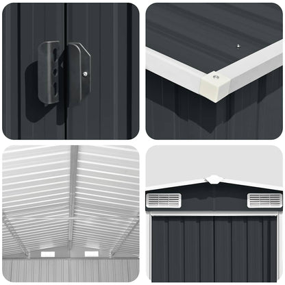 Garden Shed 257x392x181 cm Metal Anthracite