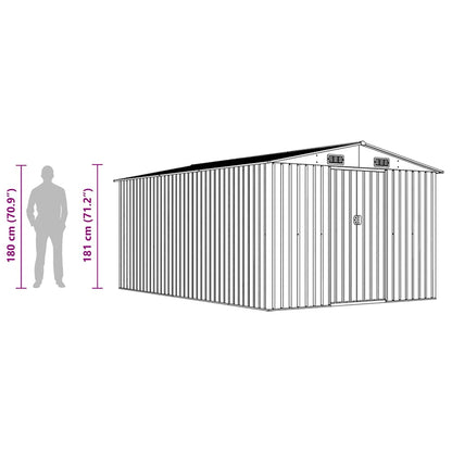 Garden Shed 257x392x181 cm Metal Anthracite