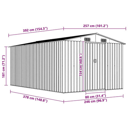 Garden Shed | Brown | Galvanised steel | Large | Durable | Garden Shed