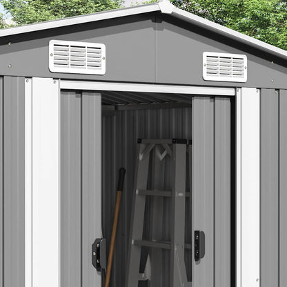 Garden Shed | Metal Grey | Galvanized Steel | 257x489x181 cm