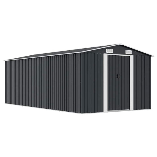 Garden Shed 257x489x181 cm Metal Anthracite