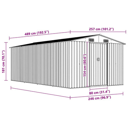 Garden Shed | Anthracite | Galvanised Steel | Large | Garden Shed