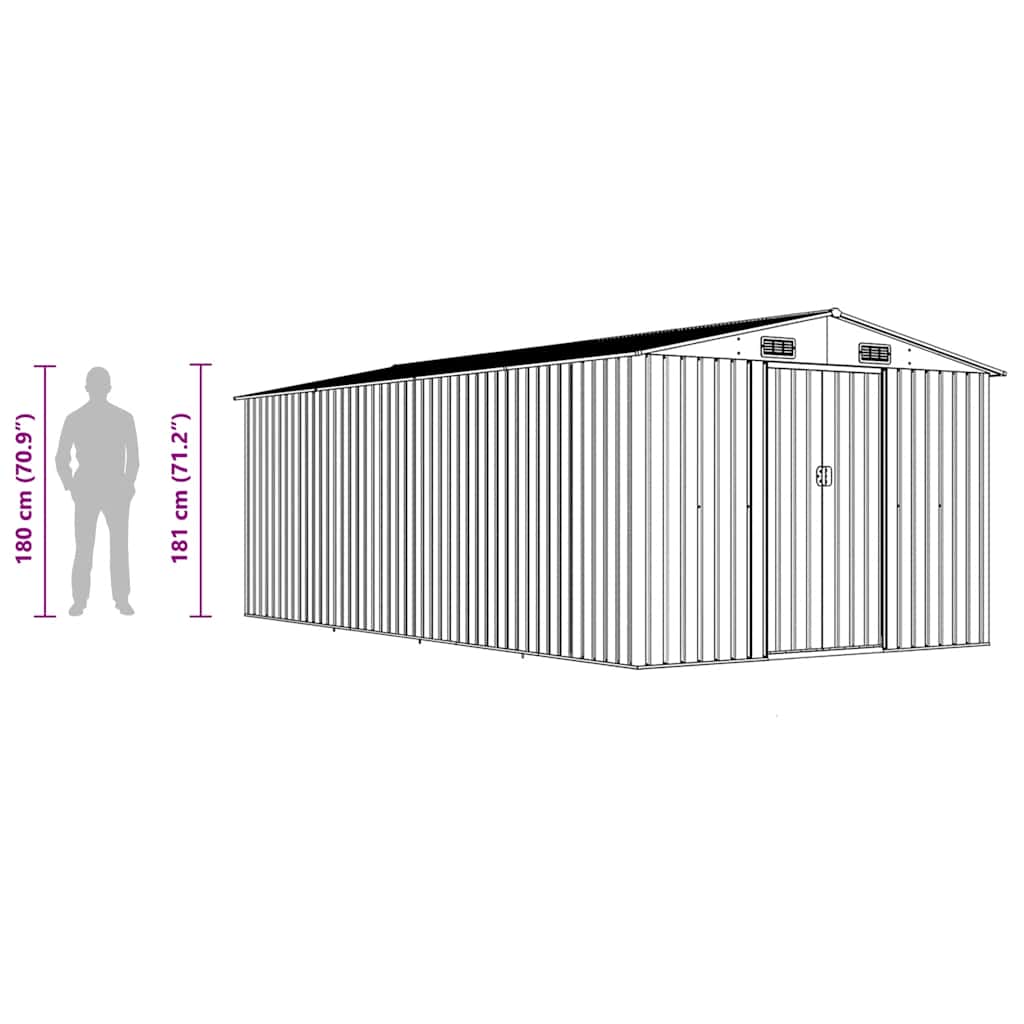 Garden Shed | Anthracite | Galvanised Steel | Large | Garden Shed