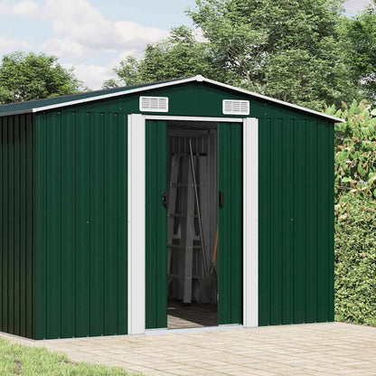 Garden Shed 257x580x181 cm Metal Green