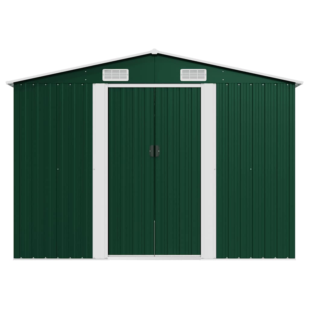 Garden Shed 257x580x181 cm Metal Green