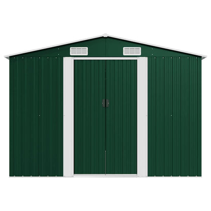 Garden Shed 257x580x181 cm Metal Green