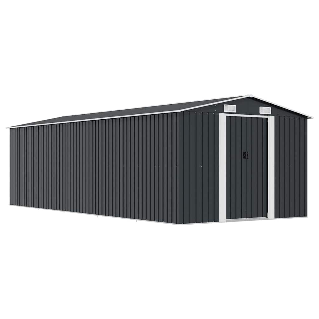 Garden Shed 257x580x181 cm Metal Anthracite