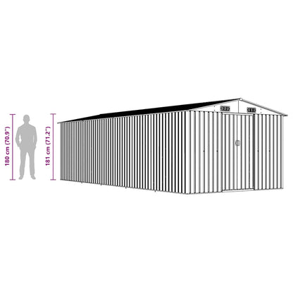 Garden Shed 257x580x181 cm Metal Anthracite