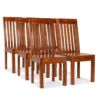 Dining Chair | Set of 6 | Brown | Solid acacia wood | Standard | Durable