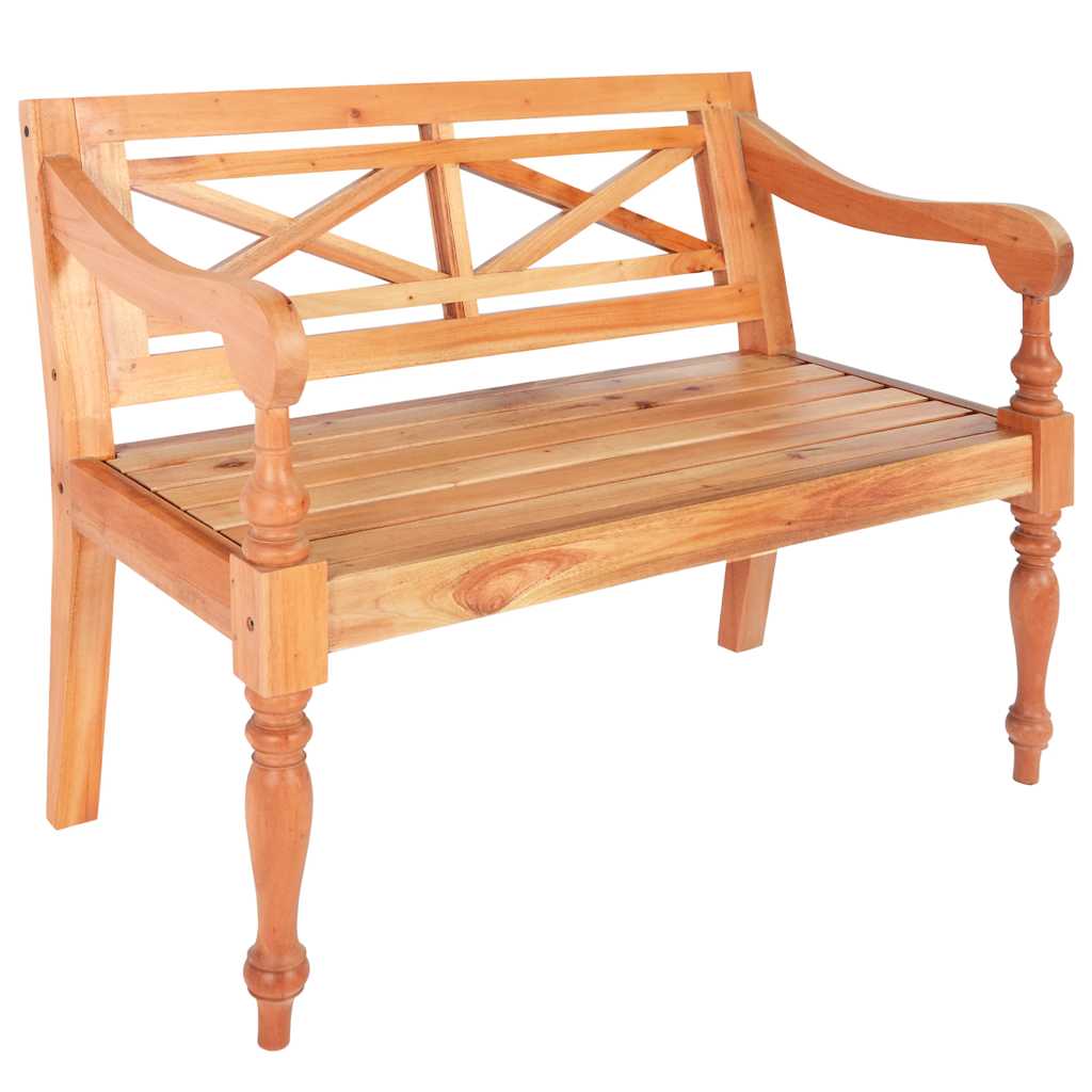 246967 vidaXL Batavia Bench 98 cm Solid Mahogany Wood Light Brown
