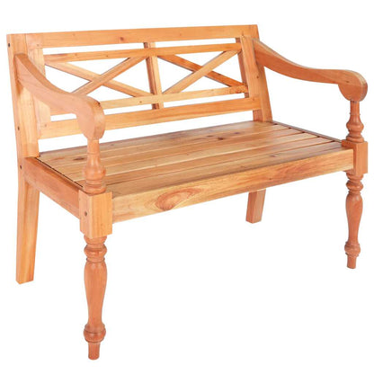 246967 vidaXL Batavia Bench 98 cm Solid Mahogany Wood Light Brown