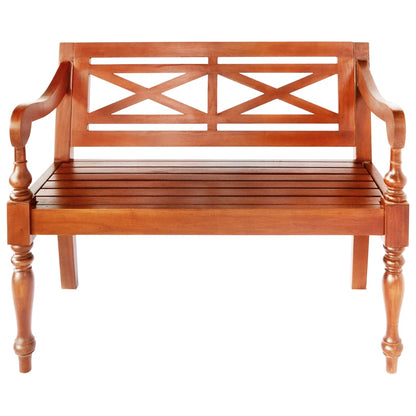246968 vidaXL Batavia Bench 98 cm Solid Mahogany Wood Dark Brown