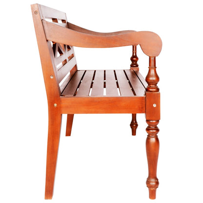 246968 vidaXL Batavia Bench 98 cm Solid Mahogany Wood Dark Brown