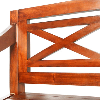 246968 vidaXL Batavia Bench 98 cm Solid Mahogany Wood Dark Brown