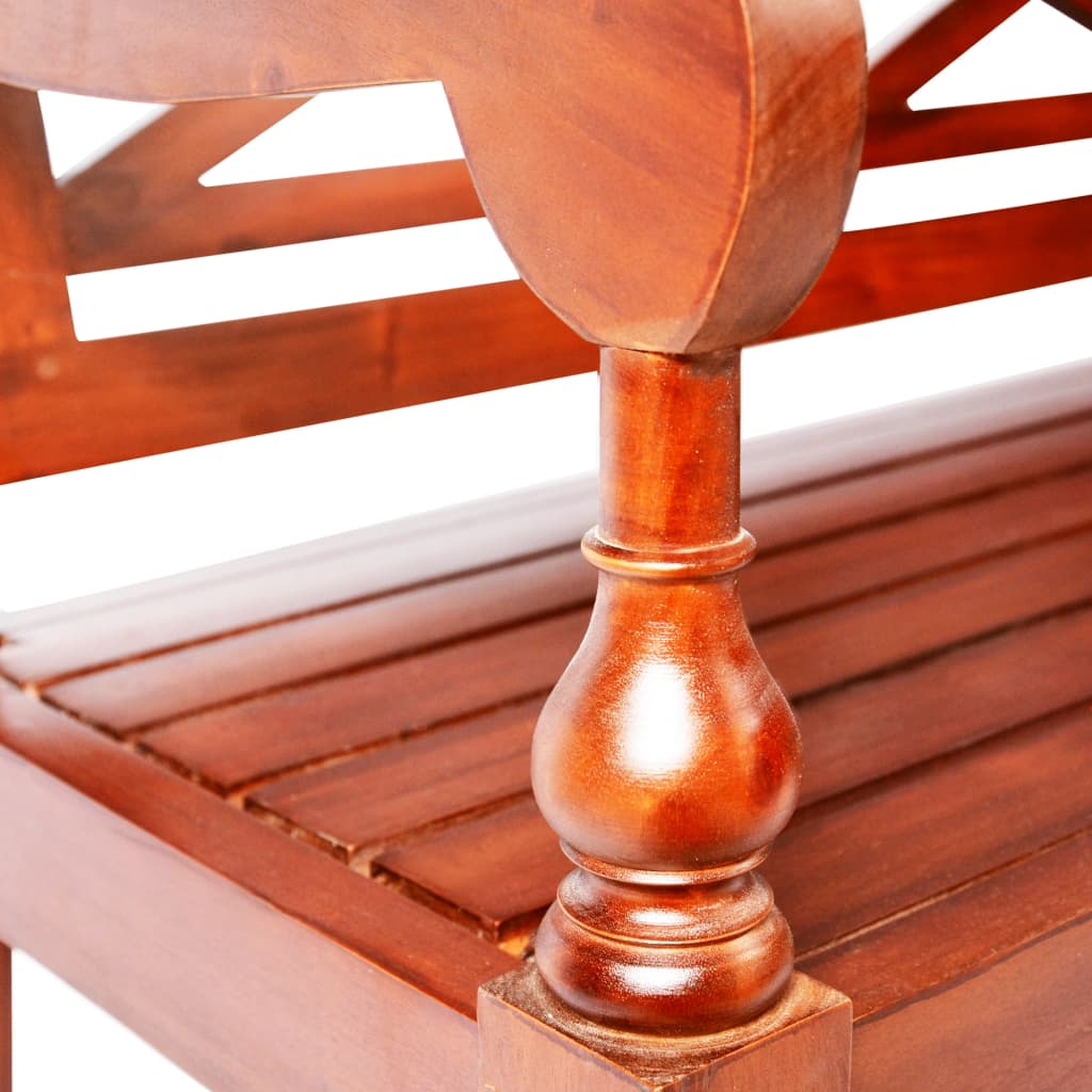 246968 vidaXL Batavia Bench 98 cm Solid Mahogany Wood Dark Brown