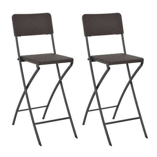 Bar Chair | Set of 2 | Brown | HDPE and powder-coated steel | Standard
